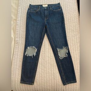 Free People high rise busted knee skinny jeans
